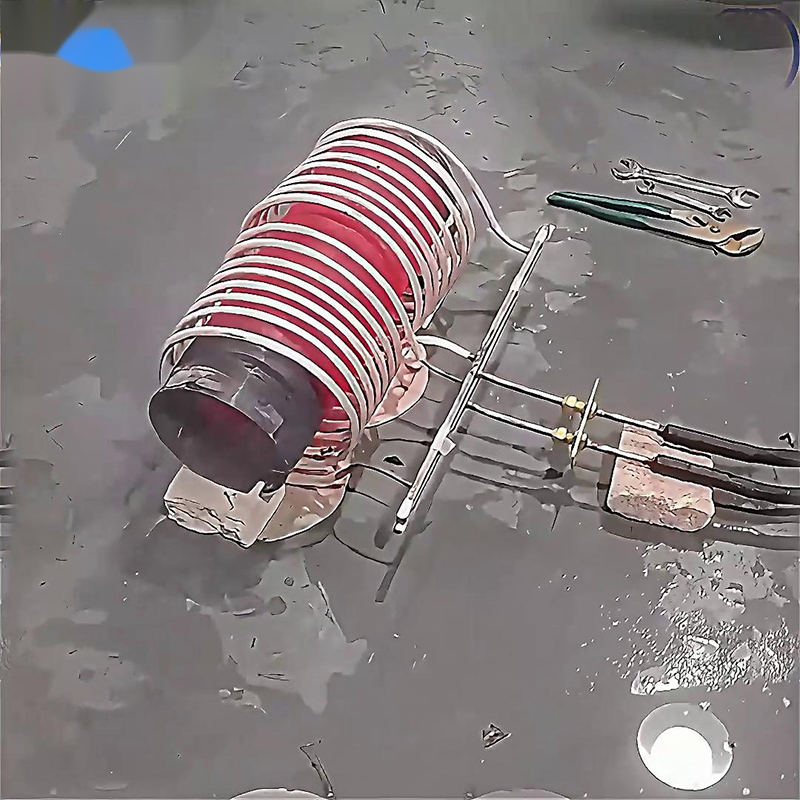 中频芭乐污视频加热设备对直径180mm、长度300mm的钢管进行加热测试